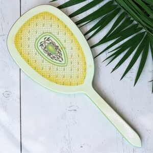 Vintage DuPont Lucite Hand Mirror Green Yellow Vanity Mirror Retro Table Mirror